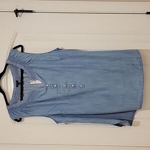 NWT Talbots Denim Smocked Neck Tank Tunic 2X